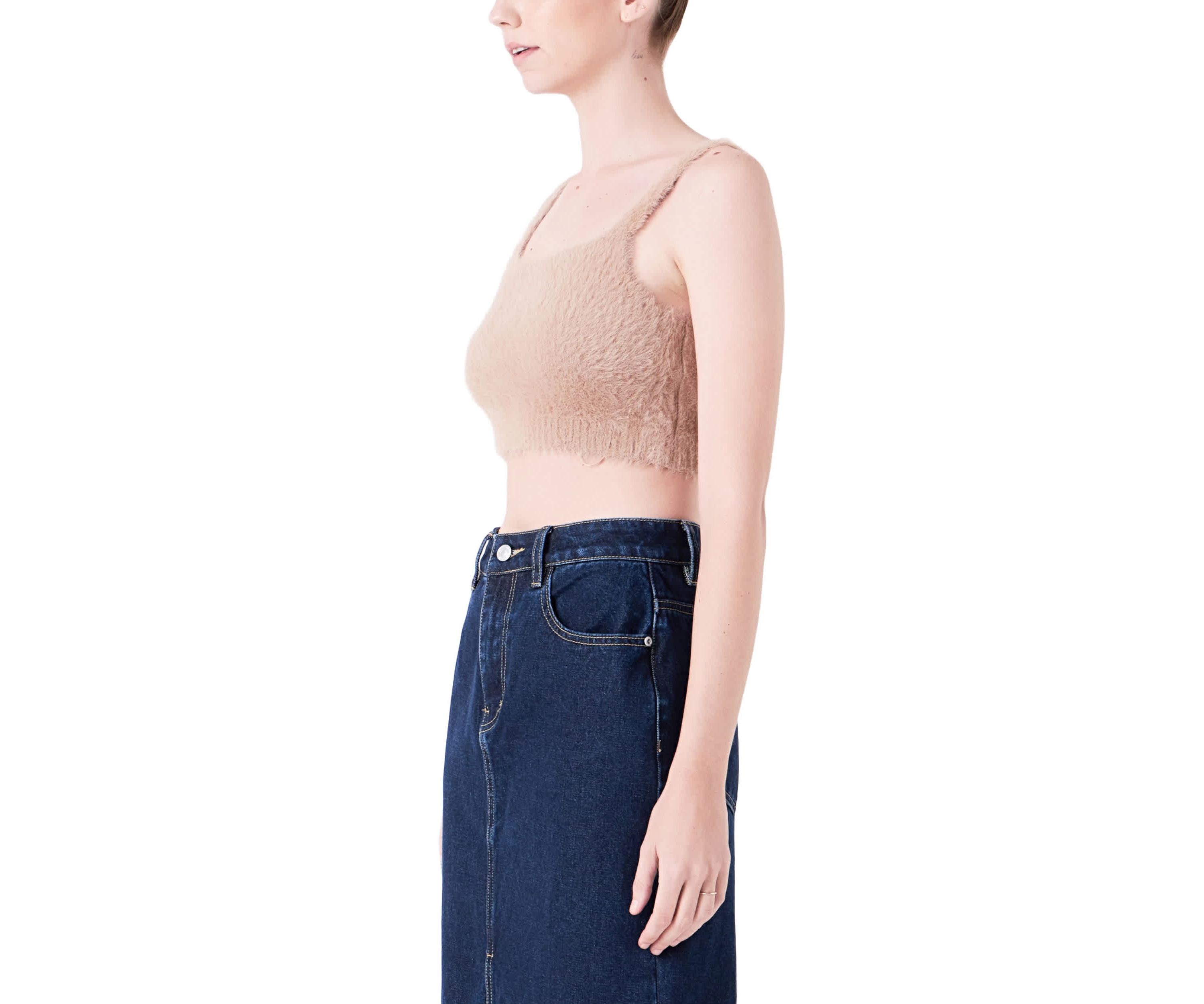 Feather Plush Bralette Top