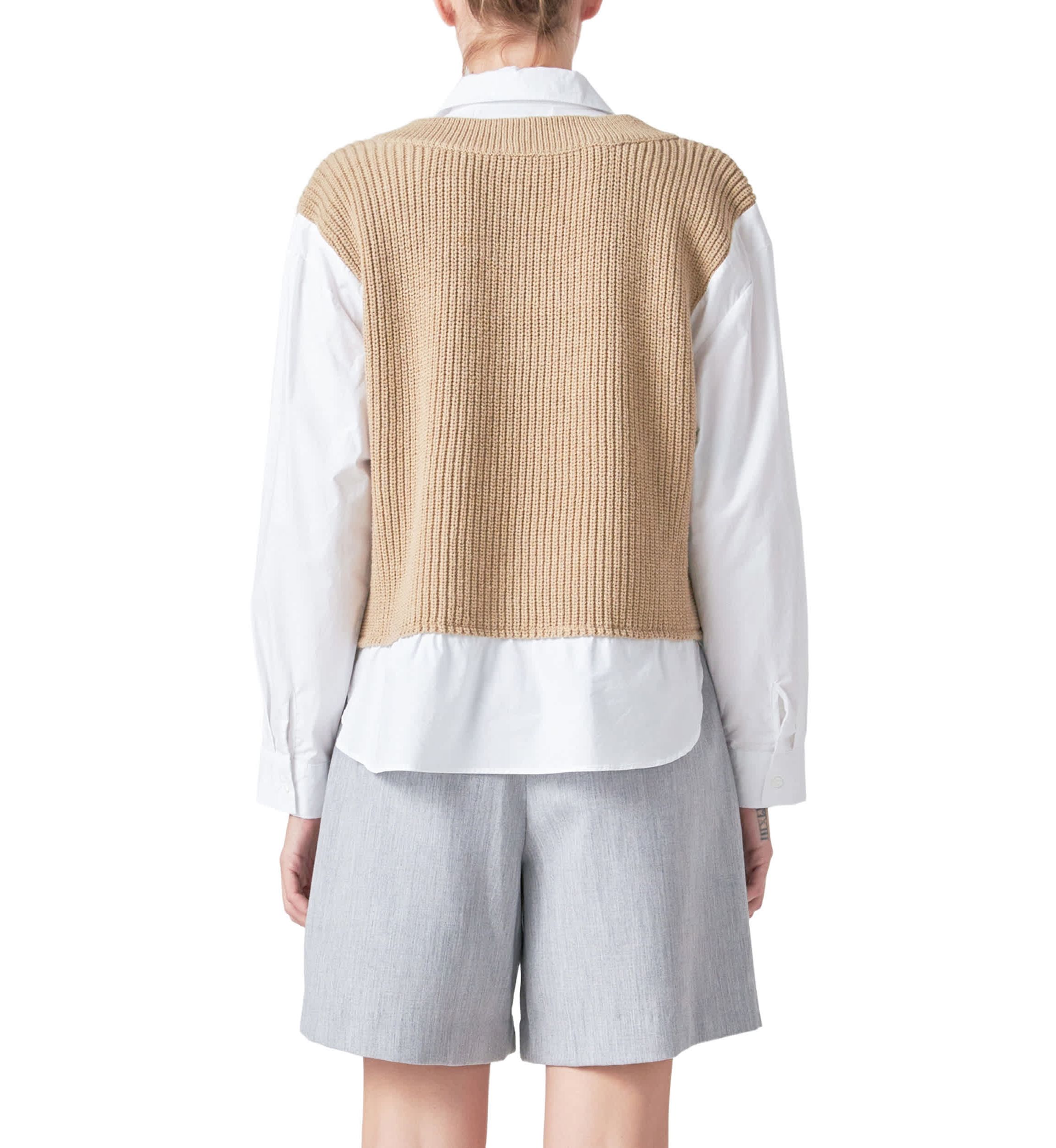 Sweater Over Shirt