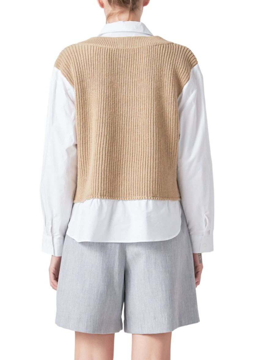Sweater Over Shirt