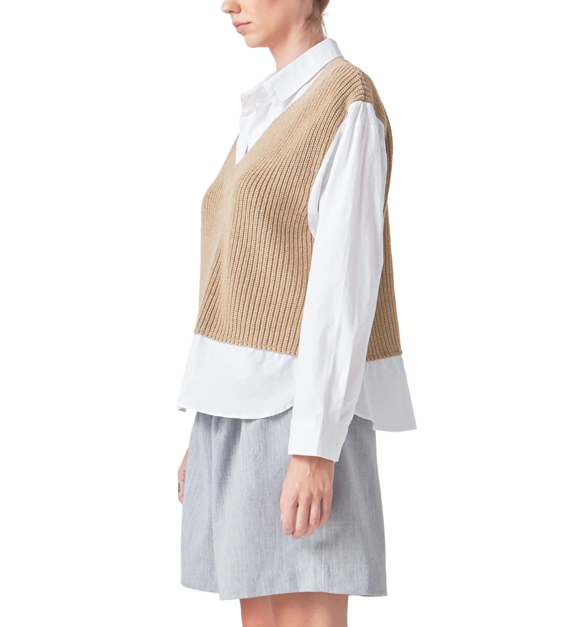 Sweater Over Shirt