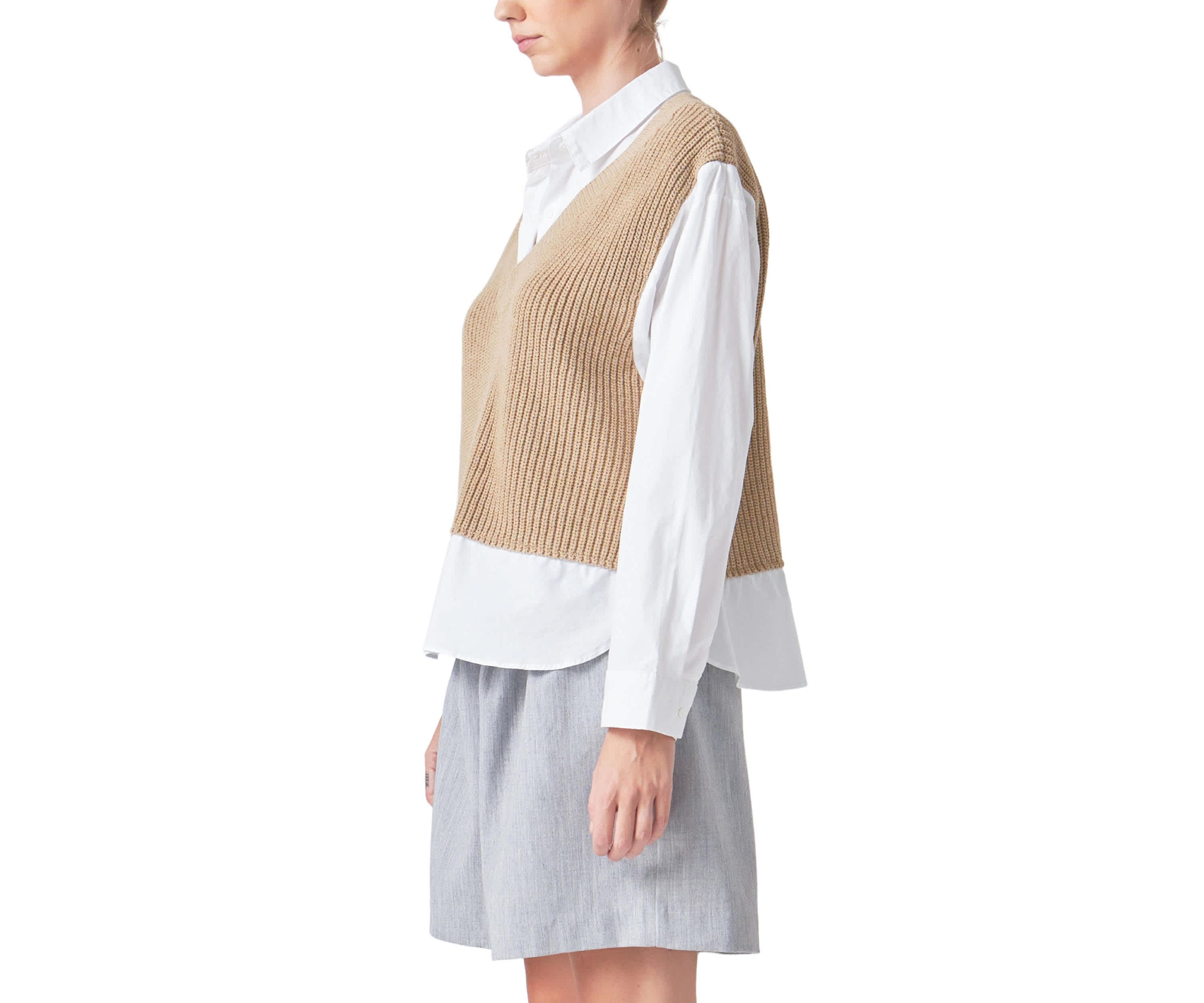 Sweater Over Shirt