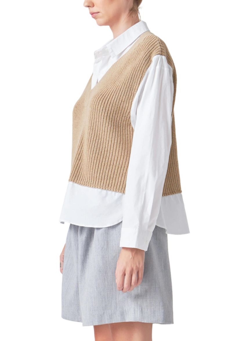 Sweater Over Shirt
