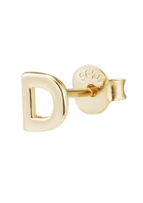 Adornia Man 14k Gold Vermeil .925 Sterling Silver Single Initial Stud Earring