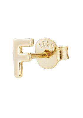 Adornia Man 14k Gold Vermeil .925 Sterling Silver Single Initial Stud Earring