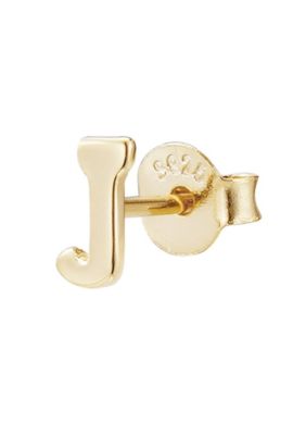 Adornia Man 14k Gold Vermeil .925 Sterling Silver Single Initial Stud Earring