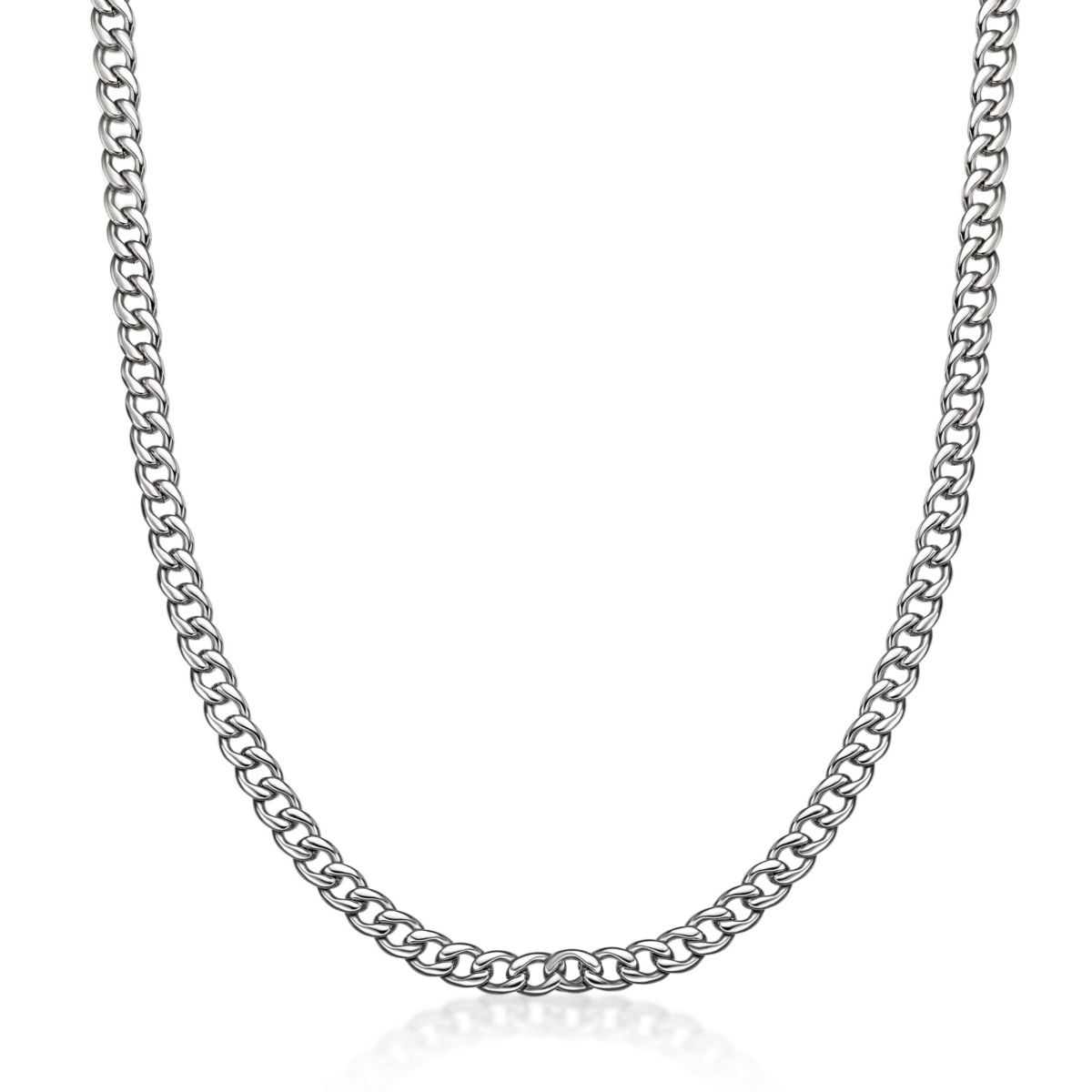 Stainless Steel 7 mm Curb Chain Necklace