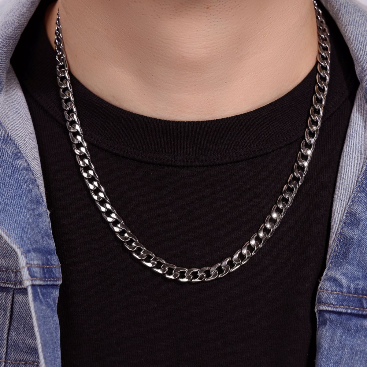 Stainless Steel 7 mm Curb Chain Necklace