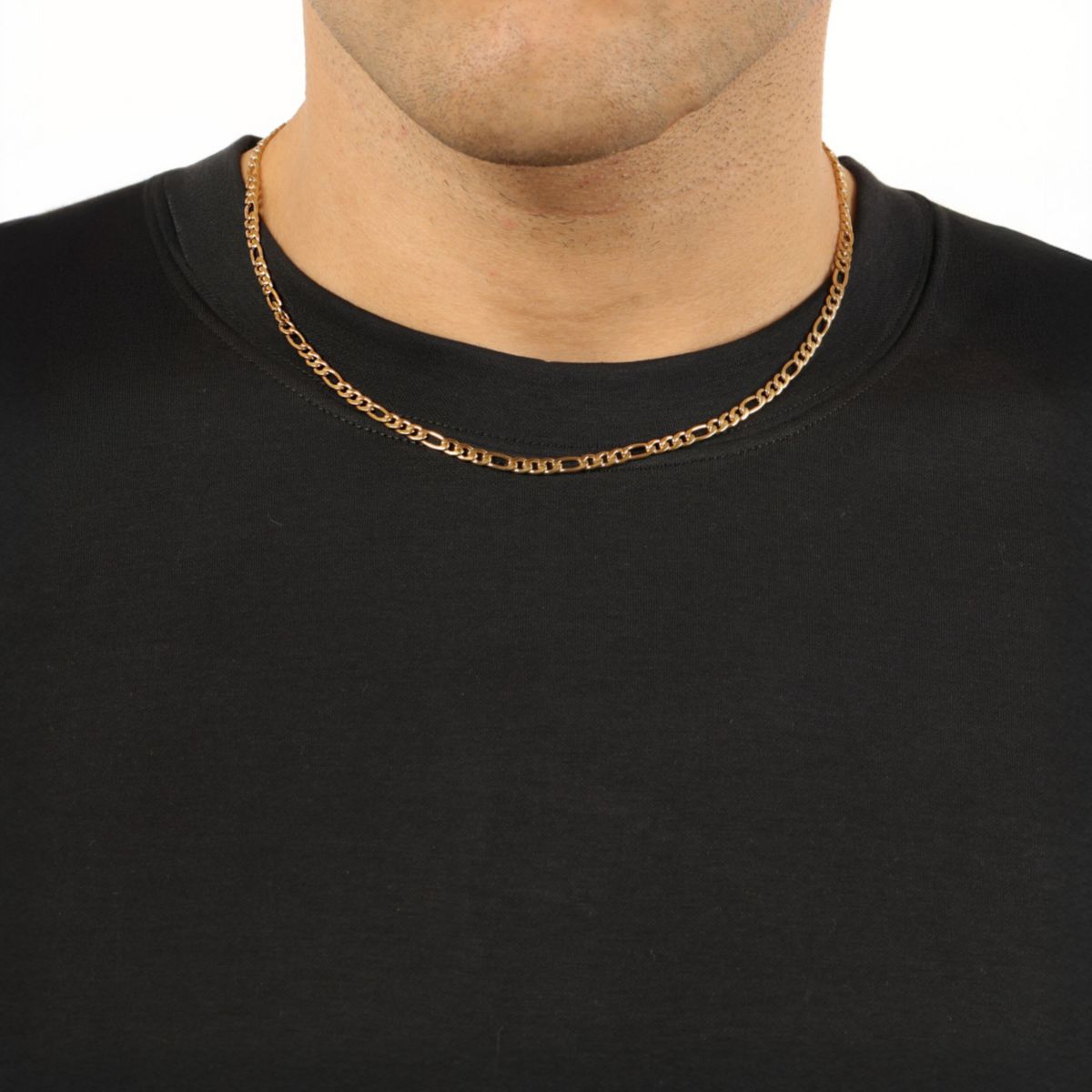 4mm Figaro Chain Necklace in Stainless Steel