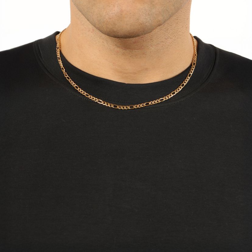 4mm Figaro Chain Necklace in Stainless Steel