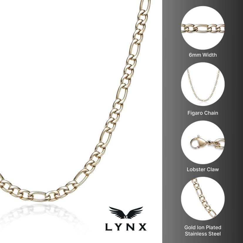 Stainless Steel 6mm Figaro Chain Necklace