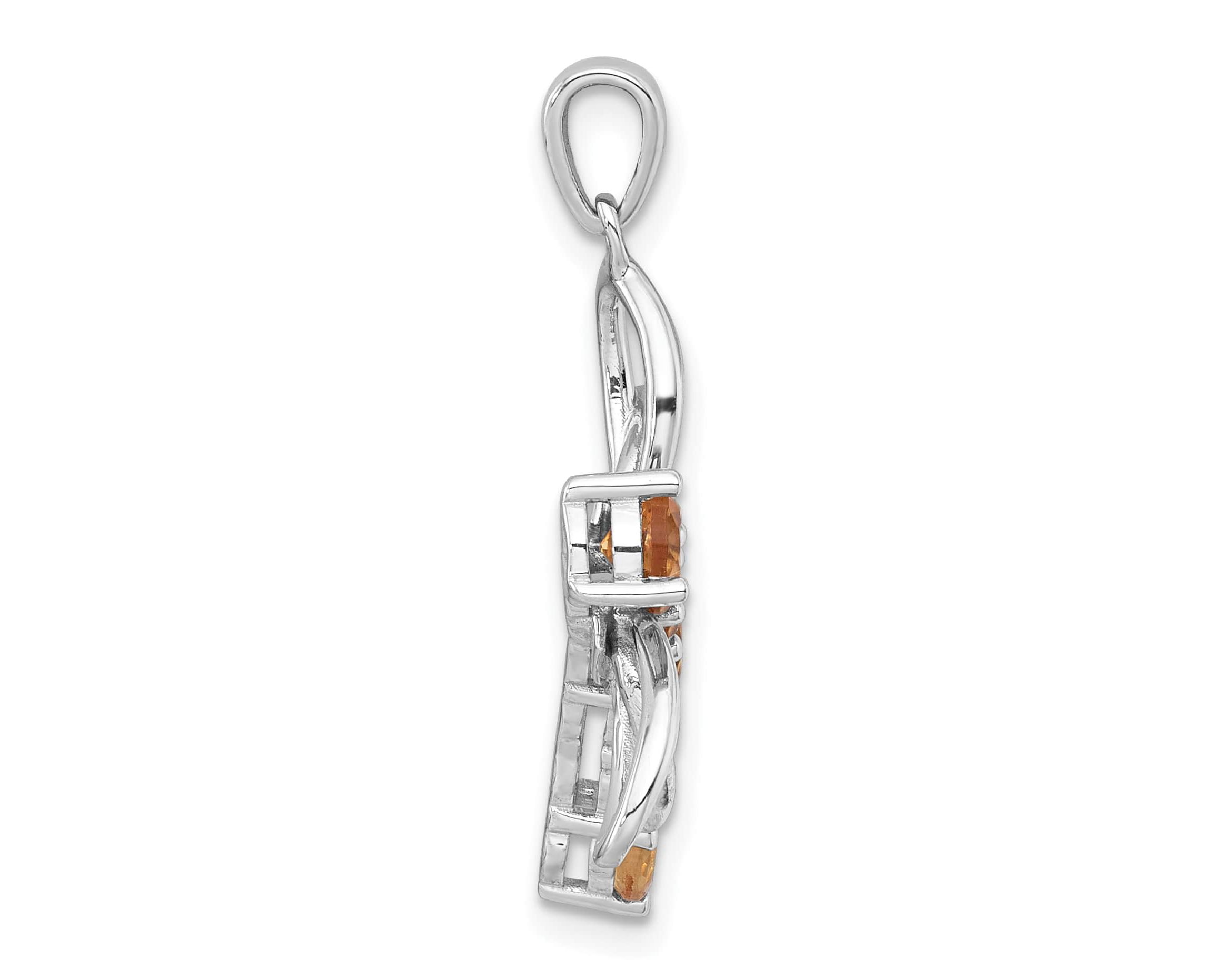 7/8 ct. t.w. Amethyst Polished Dragonfly Pendant in Rhodium-plated Sterling Silver