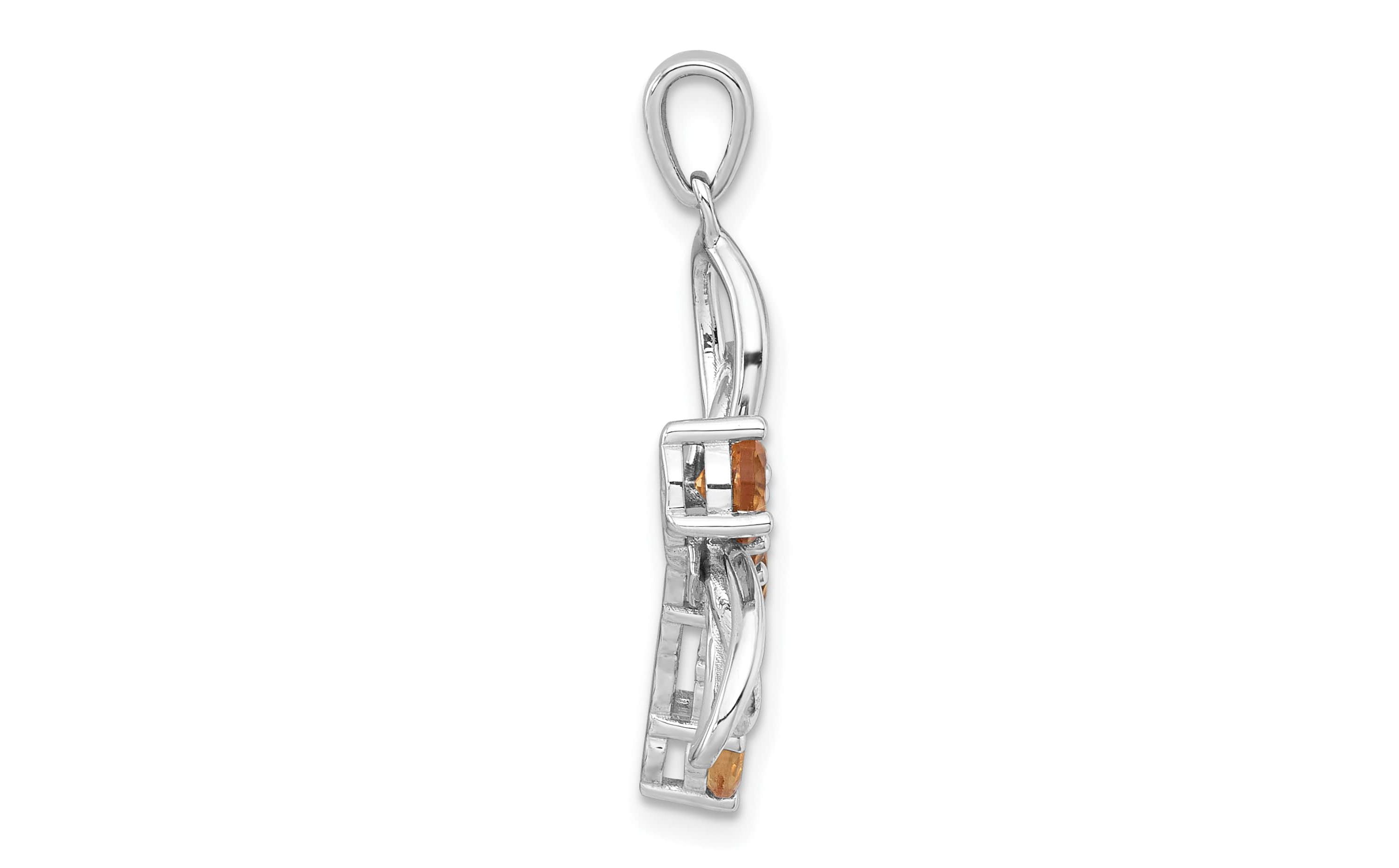 7/8 ct. t.w. Amethyst Polished Dragonfly Pendant in Rhodium-plated Sterling Silver