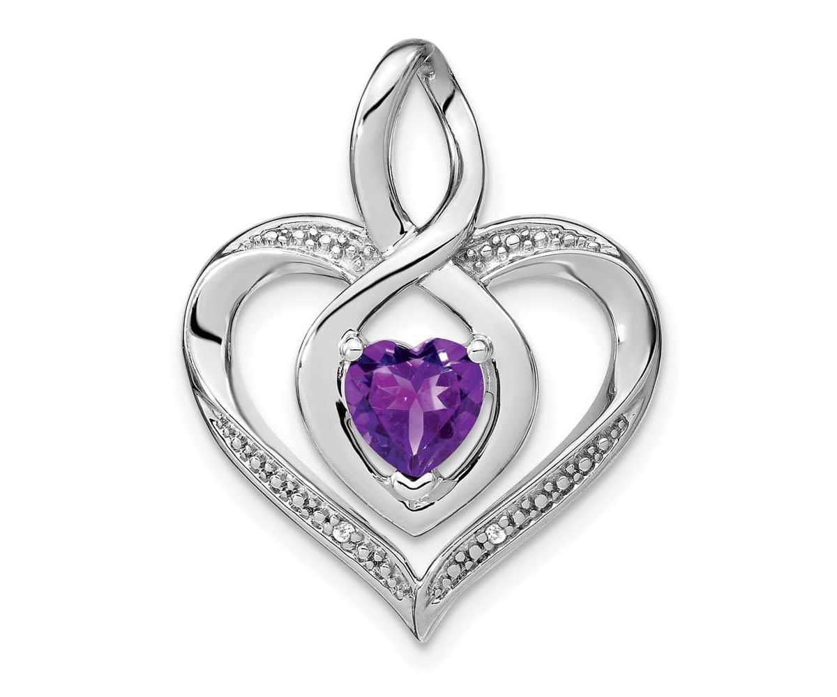 7/8 ct. t.w. Garnet and 0.01 ct. t.w. Diamond Pendant in Rhodium-plated Sterling Silver