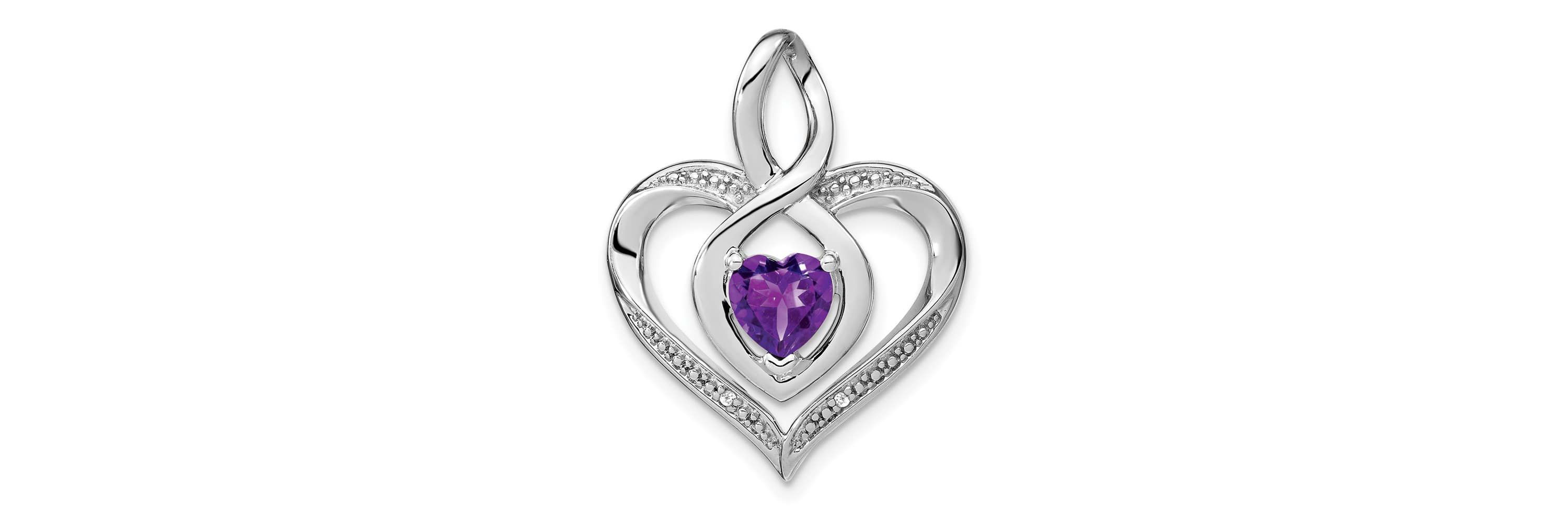 7/8 ct. t.w. Garnet and 0.01 ct. t.w. Diamond Pendant in Rhodium-plated Sterling Silver