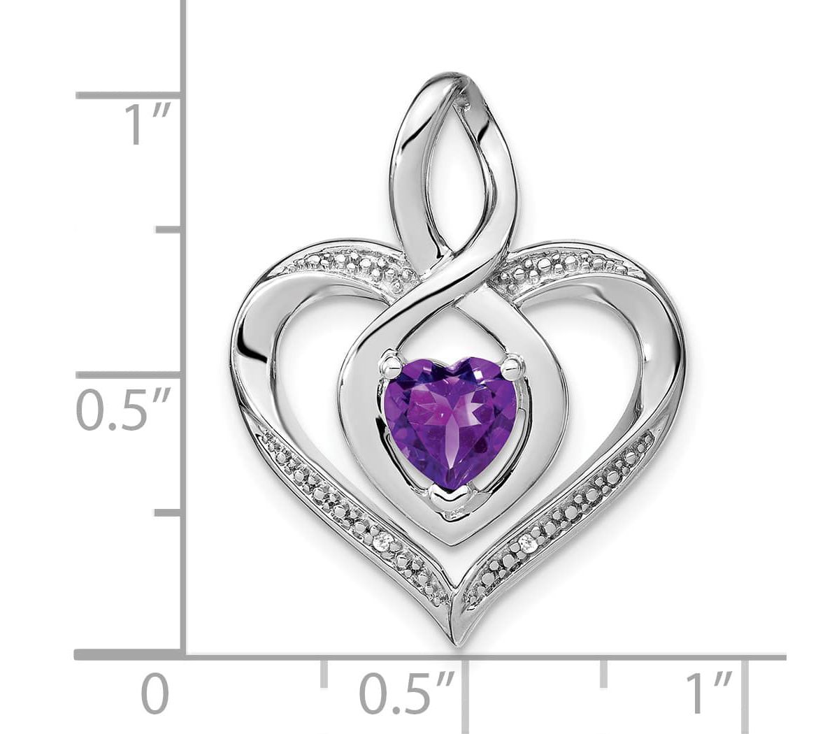7/8 ct. t.w. Garnet and 0.01 ct. t.w. Diamond Pendant in Rhodium-plated Sterling Silver