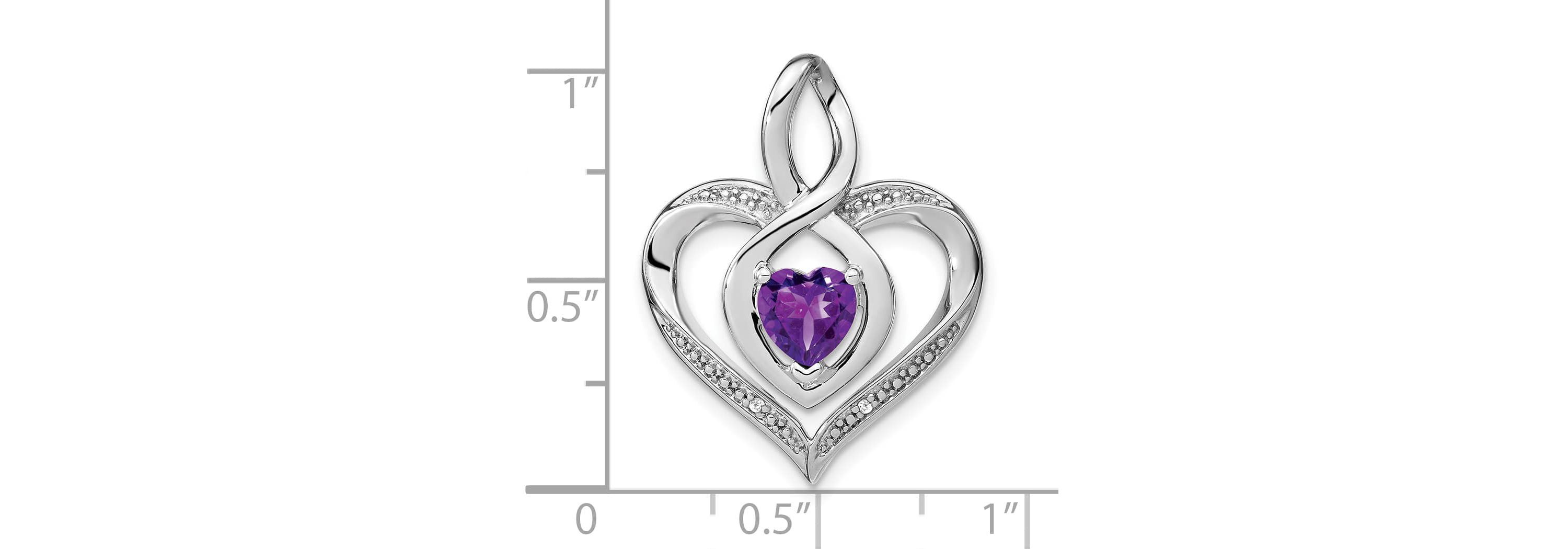 7/8 ct. t.w. Garnet and 0.01 ct. t.w. Diamond Pendant in Rhodium-plated Sterling Silver