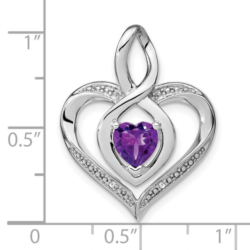 7/8 ct. t.w. Garnet and 0.01 ct. t.w. Diamond Pendant in Rhodium-plated Sterling Silver