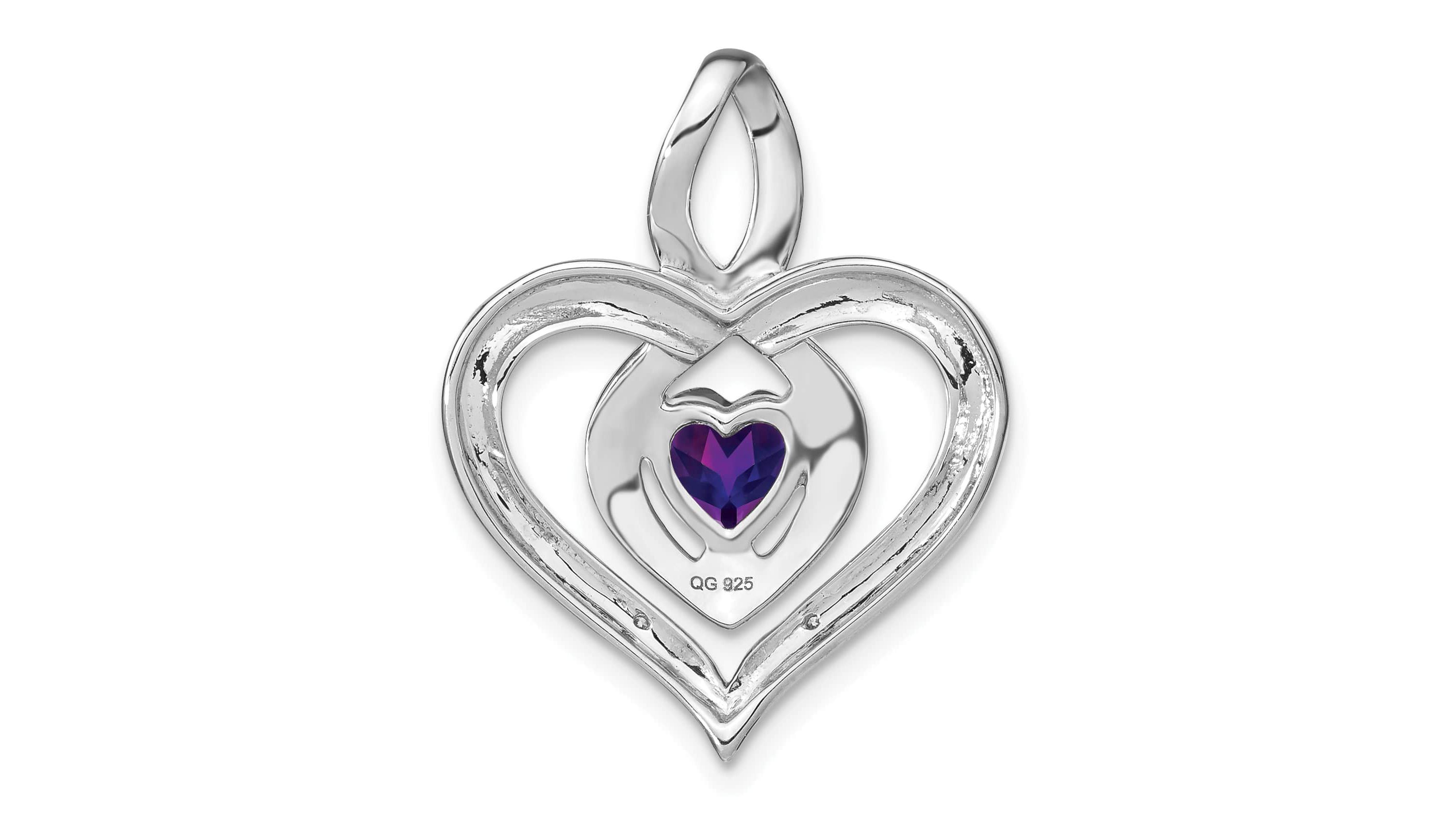 7/8 ct. t.w. Garnet and 0.01 ct. t.w. Diamond Pendant in Rhodium-plated Sterling Silver