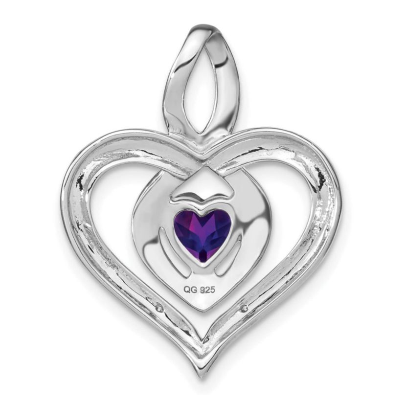 7/8 ct. t.w. Garnet and 0.01 ct. t.w. Diamond Pendant in Rhodium-plated Sterling Silver