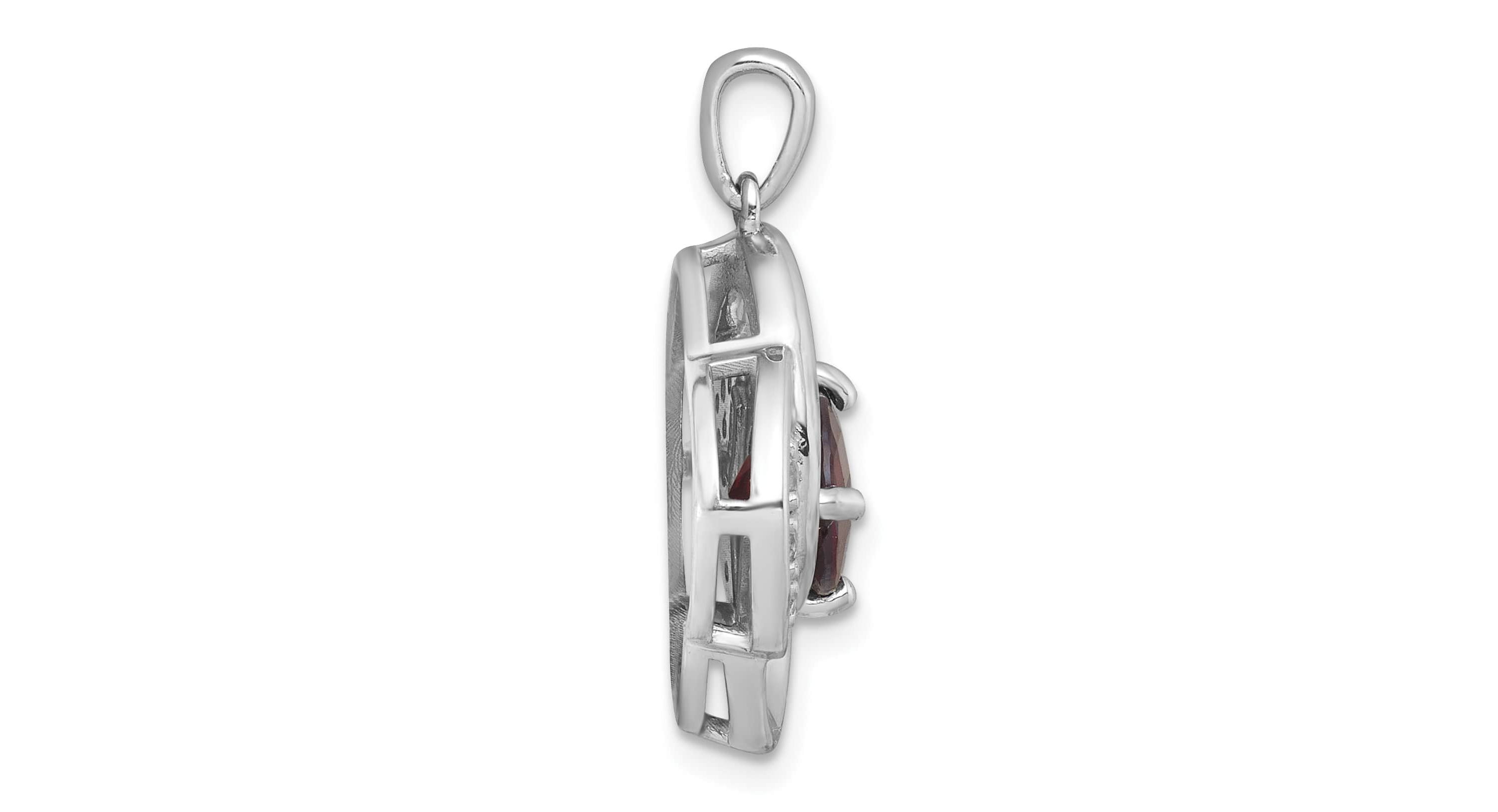 1.99 ct. t.w. Citrine and 1/4 ct. t.w. White Topaz Polished Fancy Pendant in Rhodium-plated Sterling Silver