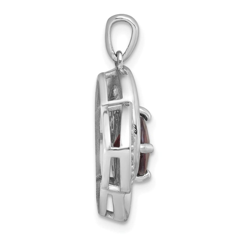 1.99 ct. t.w. Citrine and 1/4 ct. t.w. White Topaz Polished Fancy Pendant in Rhodium-plated Sterling Silver