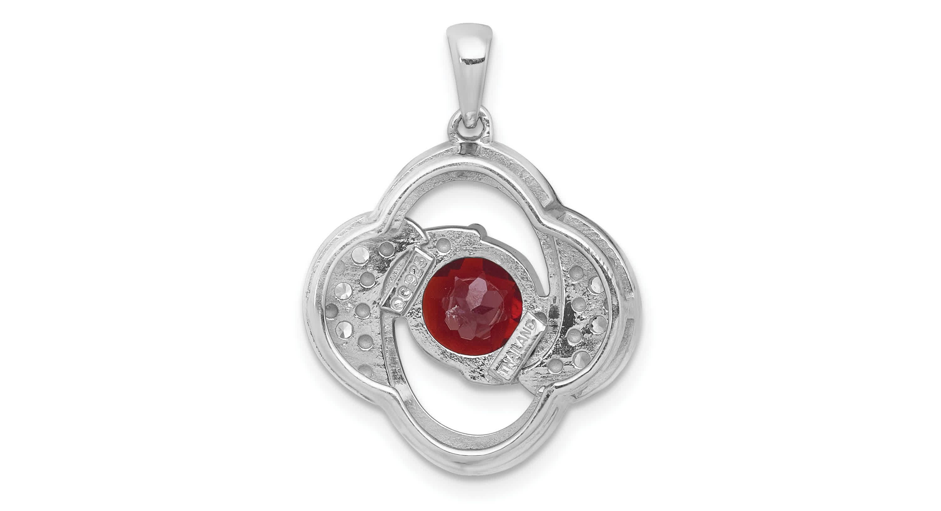 1.99 ct. t.w. Citrine and 1/4 ct. t.w. White Topaz Polished Fancy Pendant in Rhodium-plated Sterling Silver