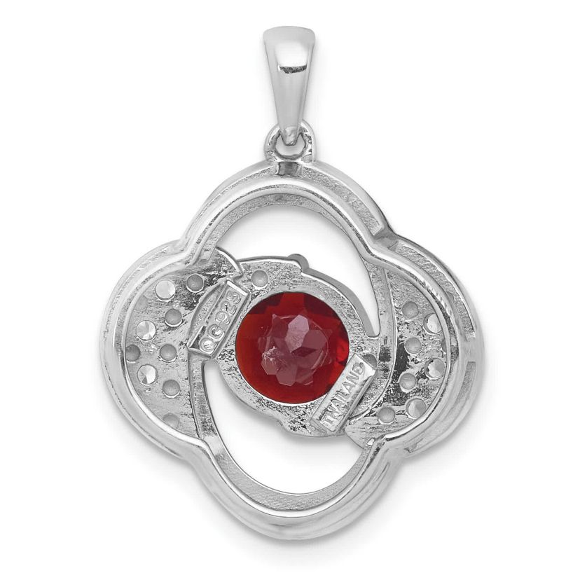1.99 ct. t.w. Citrine and 1/4 ct. t.w. White Topaz Polished Fancy Pendant in Rhodium-plated Sterling Silver