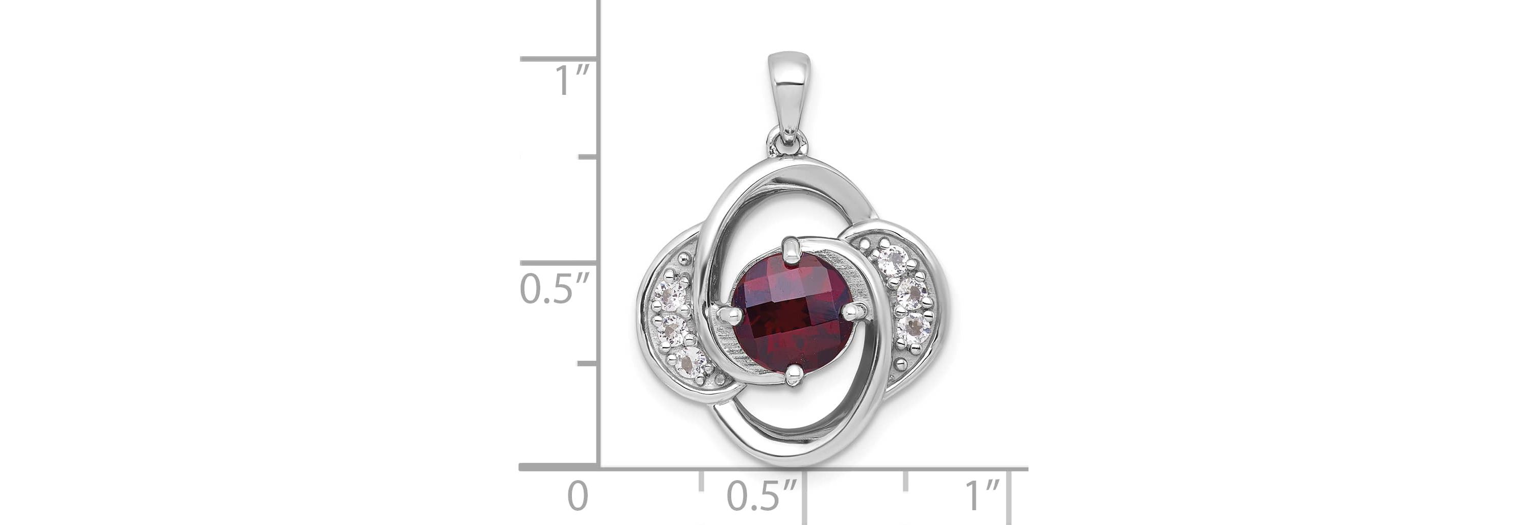 1.99 ct. t.w. Citrine and 1/4 ct. t.w. White Topaz Polished Fancy Pendant in Rhodium-plated Sterling Silver