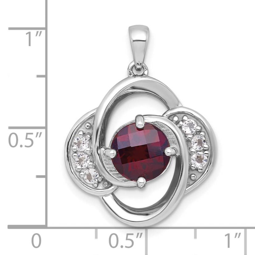 1.99 ct. t.w. Citrine and 1/4 ct. t.w. White Topaz Polished Fancy Pendant in Rhodium-plated Sterling Silver