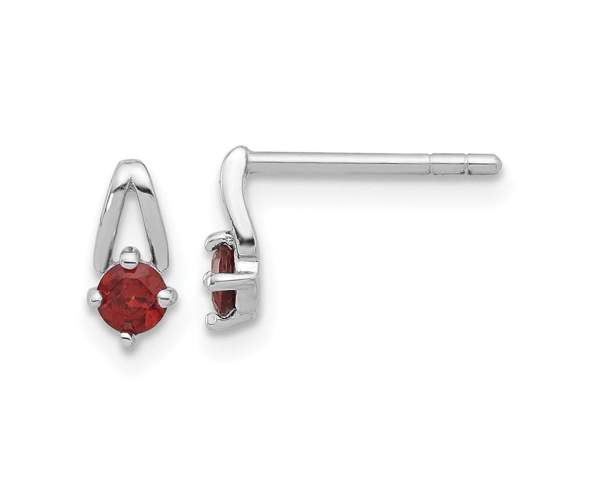 1/5 ct. t.w. Garnet Post Earrings in Rhodium-plated Sterling Silver
