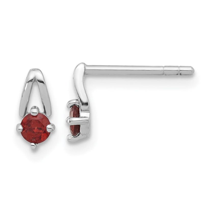 1/5 ct. t.w. Garnet Post Earrings in Rhodium-plated Sterling Silver