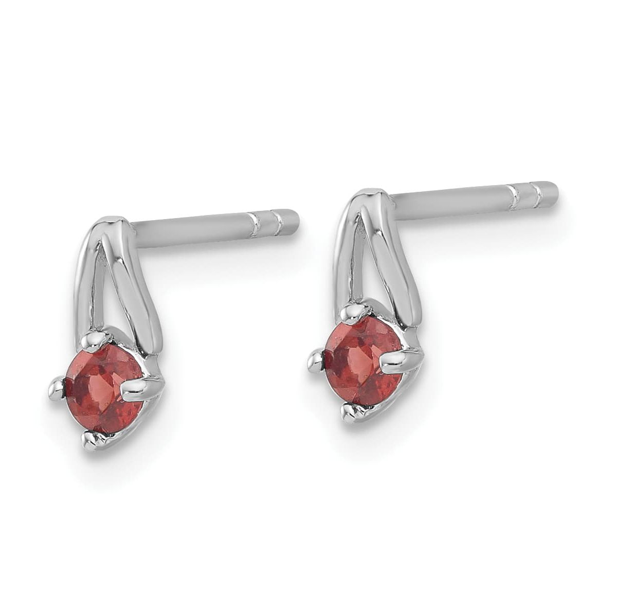 1/5 ct. t.w. Garnet Post Earrings in Rhodium-plated Sterling Silver