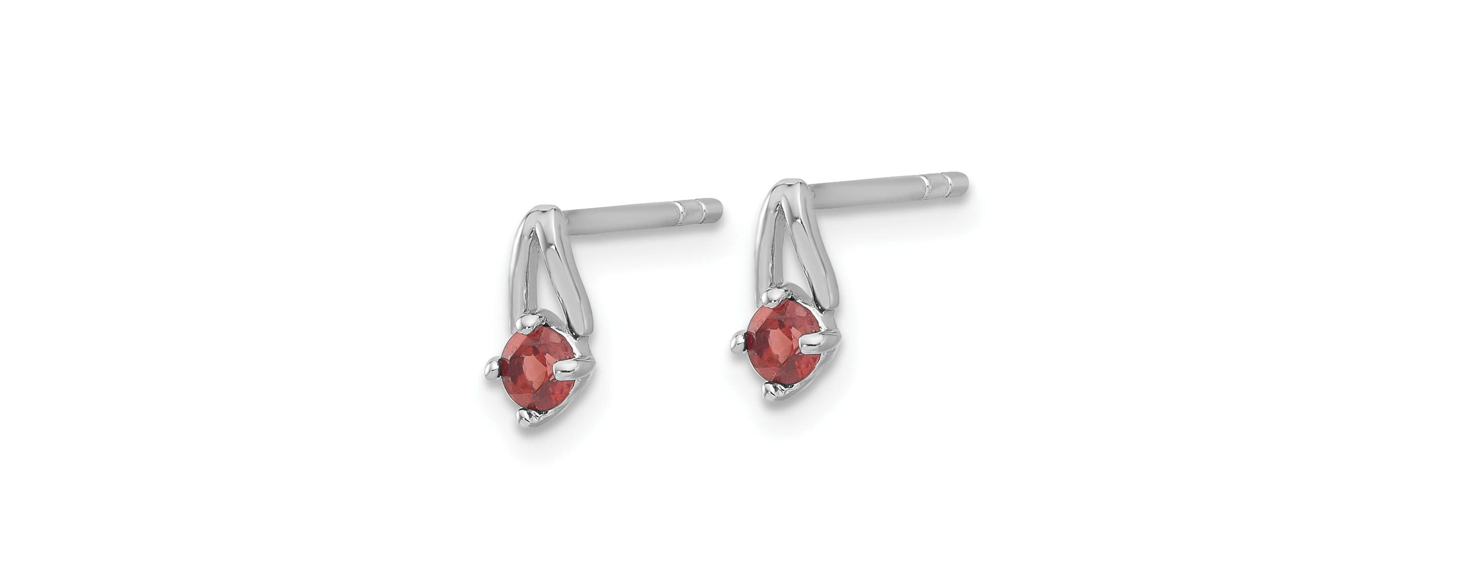 1/5 ct. t.w. Garnet Post Earrings in Rhodium-plated Sterling Silver