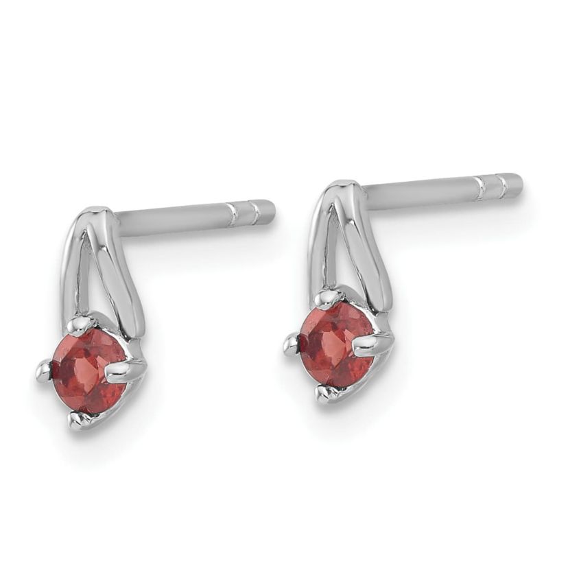1/5 ct. t.w. Garnet Post Earrings in Rhodium-plated Sterling Silver