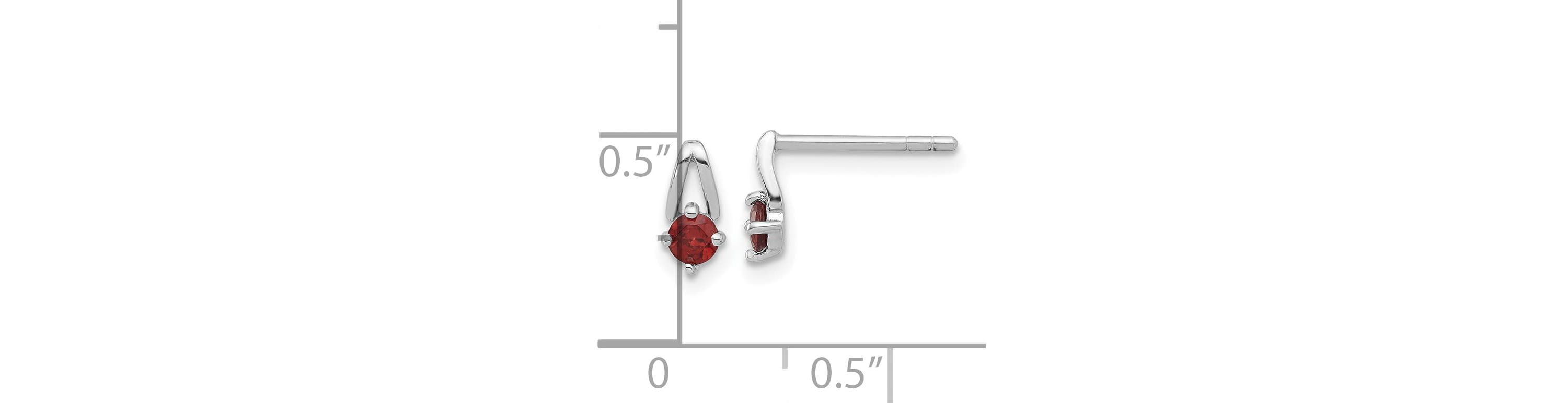 1/5 ct. t.w. Garnet Post Earrings in Rhodium-plated Sterling Silver