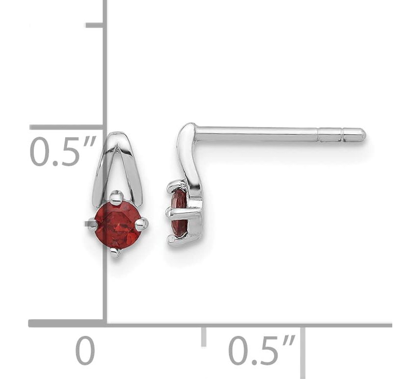 1/5 ct. t.w. Garnet Post Earrings in Rhodium-plated Sterling Silver