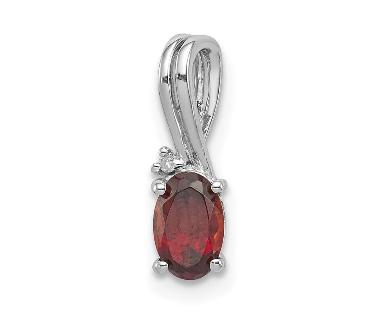 5/8 ct. t.w. Garnet and 0.004 ct. t.w. Diamond Pendant in Rhodium-plated Sterling Silver
