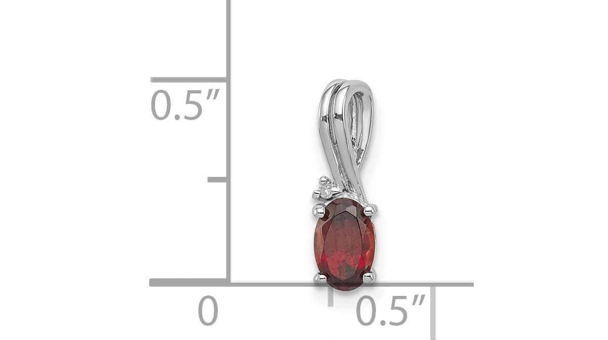 5/8 ct. t.w. Garnet and 0.004 ct. t.w. Diamond Pendant in Rhodium-plated Sterling Silver