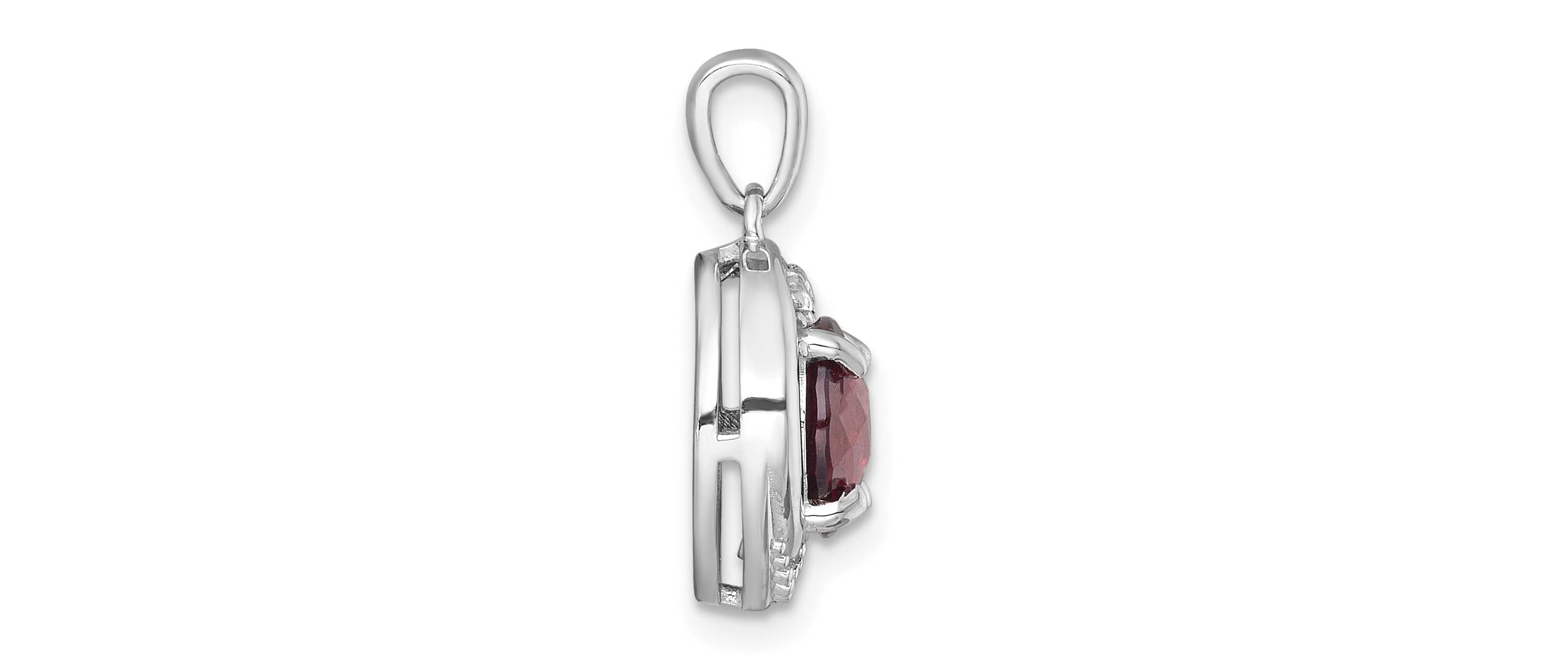 1.79 ct. t.w. Citrine and 1/5 ct. t.w. White Topaz Polished Fancy Circle Pendant in Rhodium-plated Sterling Silver