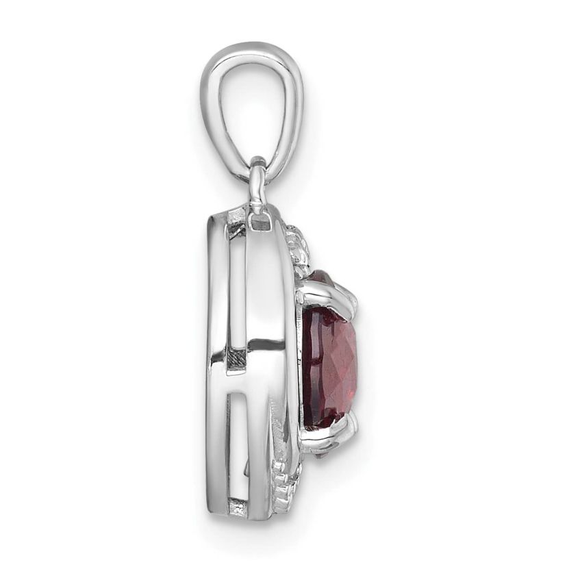 1.79 ct. t.w. Citrine and 1/5 ct. t.w. White Topaz Polished Fancy Circle Pendant in Rhodium-plated Sterling Silver