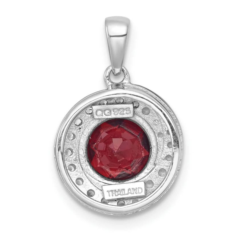 1.79 ct. t.w. Citrine and 1/5 ct. t.w. White Topaz Polished Fancy Circle Pendant in Rhodium-plated Sterling Silver