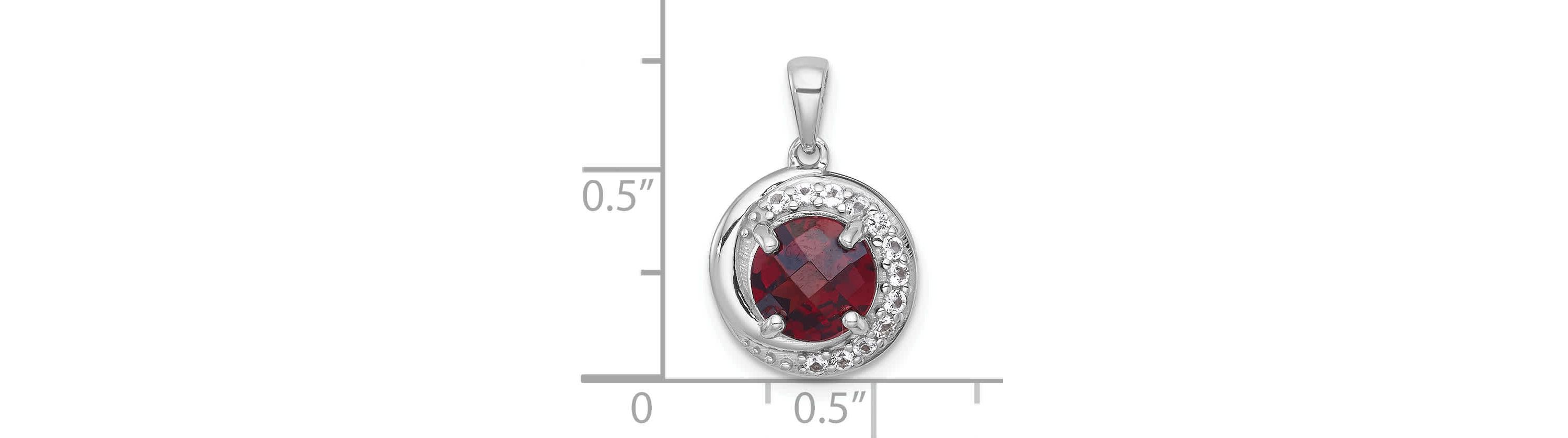1.79 ct. t.w. Citrine and 1/5 ct. t.w. White Topaz Polished Fancy Circle Pendant in Rhodium-plated Sterling Silver