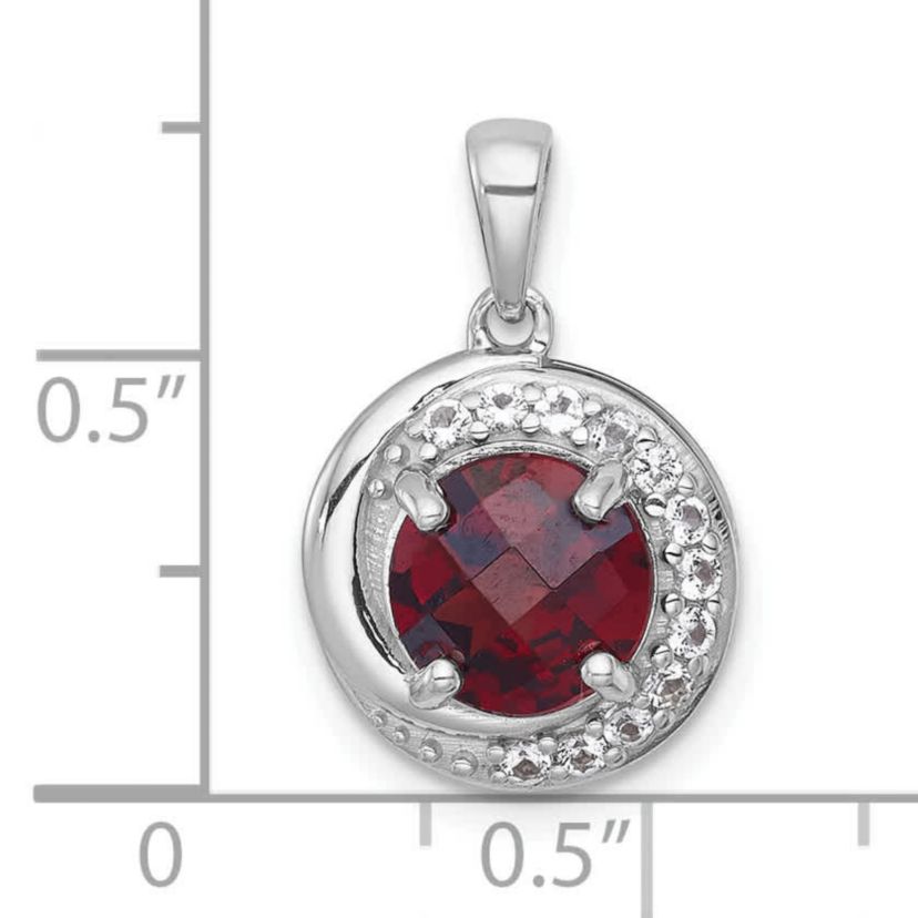 1.79 ct. t.w. Citrine and 1/5 ct. t.w. White Topaz Polished Fancy Circle Pendant in Rhodium-plated Sterling Silver