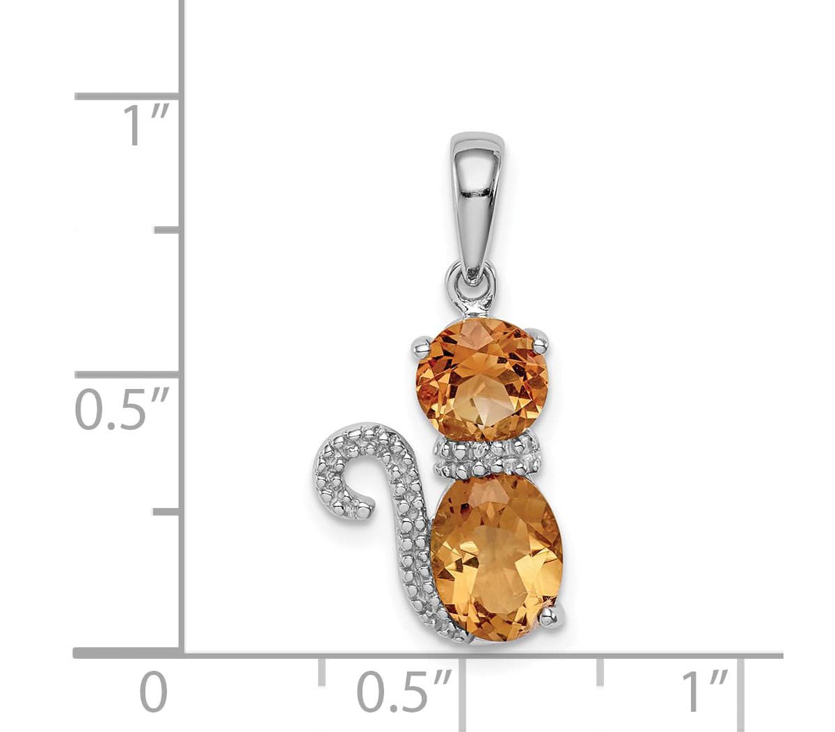 2.4 ct. t.w. Garnet and 0.003 ct. t.w. Diamond Cat Pendant in Rhodium-plated Sterling Silver