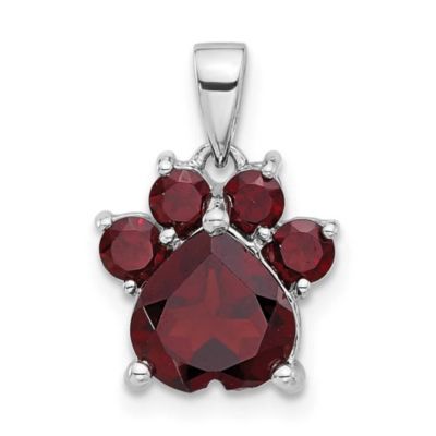 Belk & Co 1.56 ct. t.w. Citrine Polished Paw Pendant in Rhodium-plated Sterling Silver, White