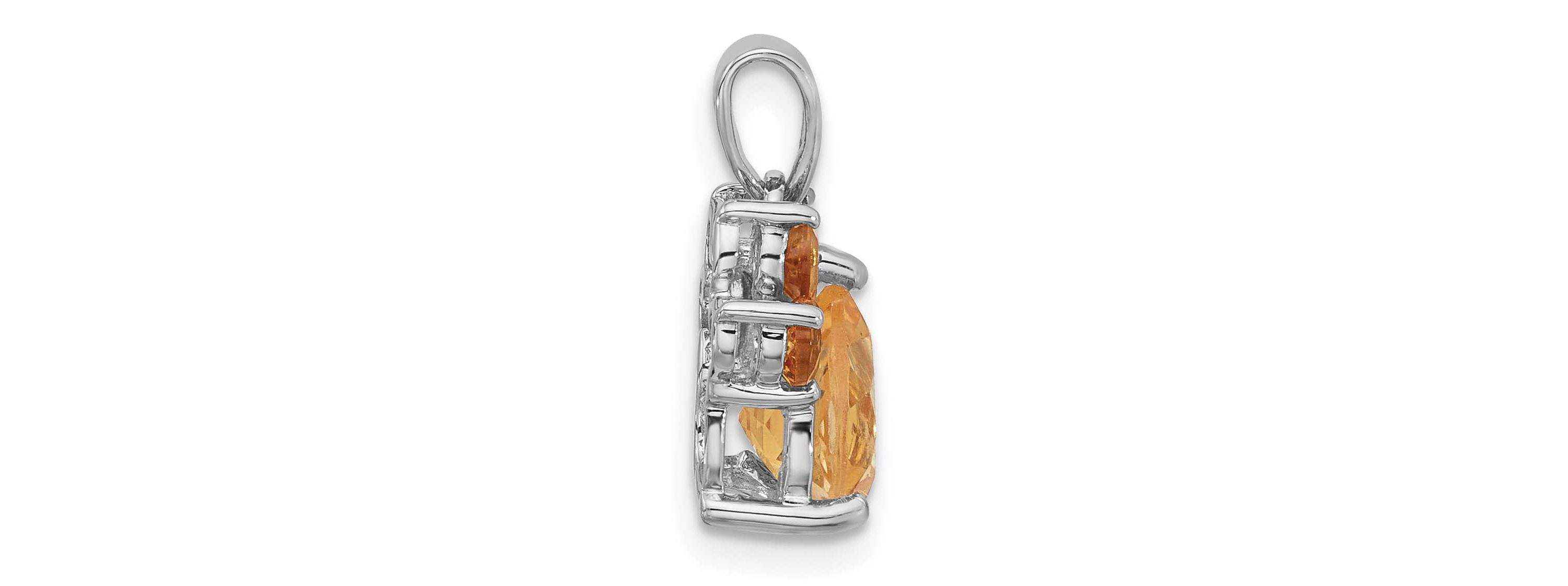 1.56 ct. t.w. Citrine Polished Paw Pendant in Rhodium-plated Sterling Silver