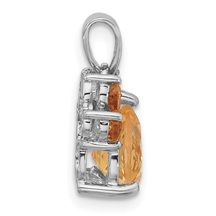 1.56 ct. t.w. Citrine Polished Paw Pendant in Rhodium-plated Sterling Silver