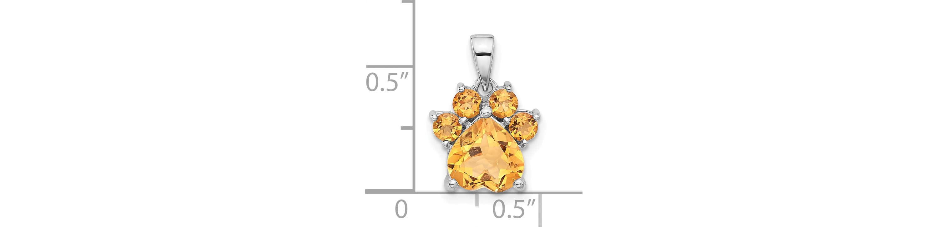 1.56 ct. t.w. Citrine Polished Paw Pendant in Rhodium-plated Sterling Silver