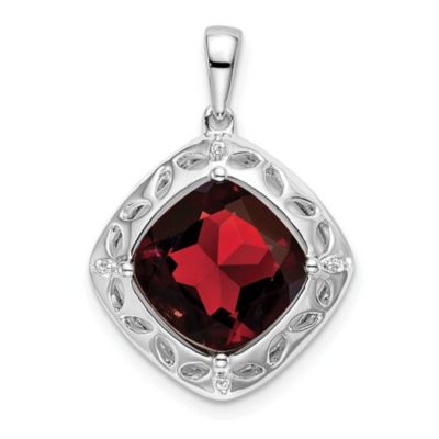 Belk & Co 4.26 ct. t.w. Blue Topaz and 0.02 ct. t.w. Diamond Pendant in Rhodium-plated Sterling Silver, White