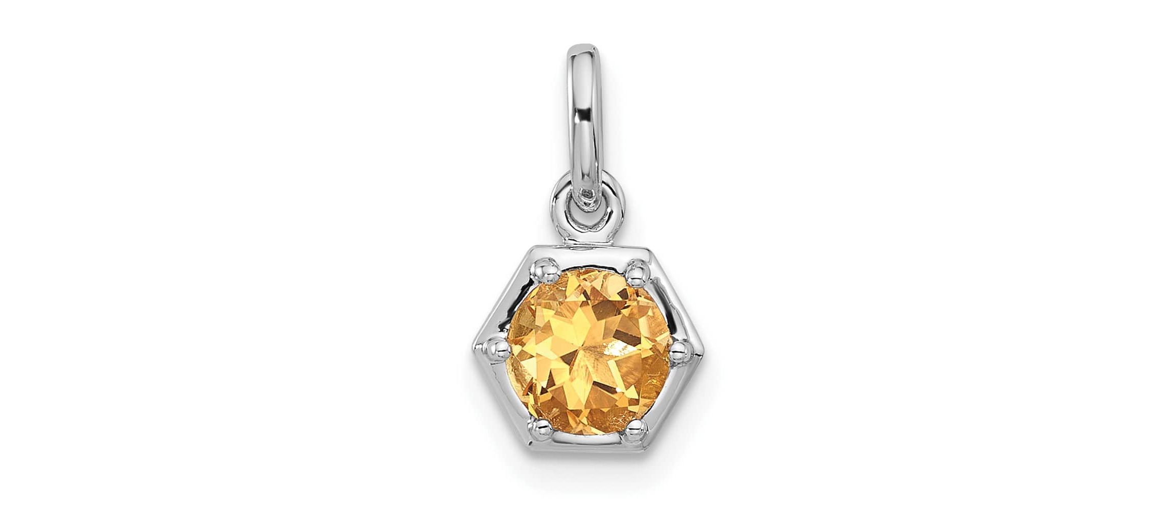 7/8 ct. t.w. Sky Blue Topaz Polished Solitaire Charm Pendant in Rhodium-plated Sterling Silver